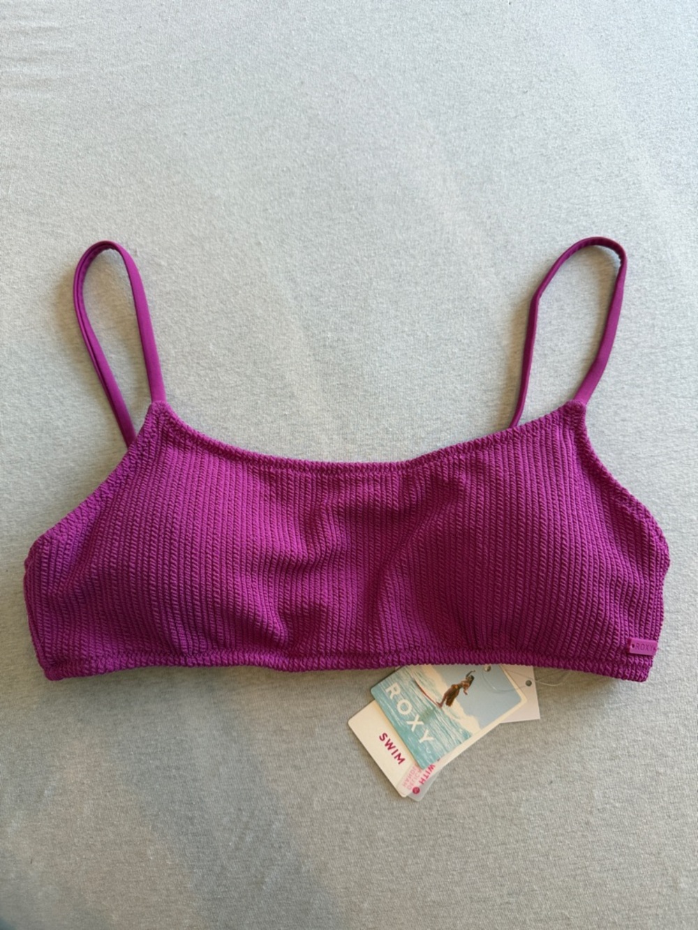 Roxy Women's Magenta Ribbed Bikini Top - Roxy